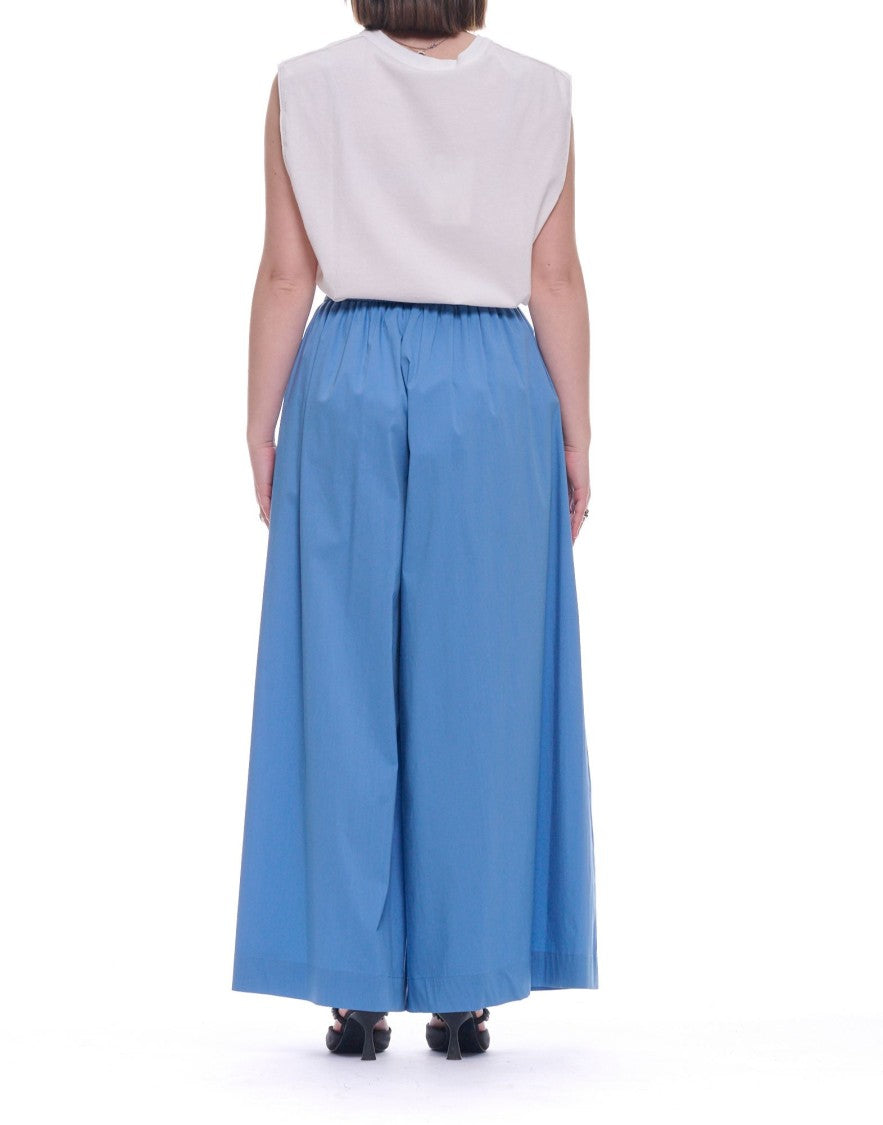 Meimeij Wide Leg Cotton Blue Women’S Pants