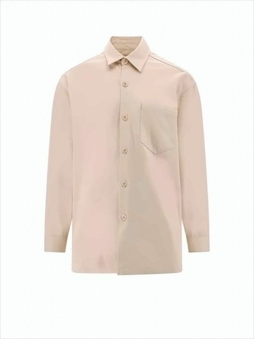 Ami Paris Classic Button-Down Shirt With Embroidered Logo Detail