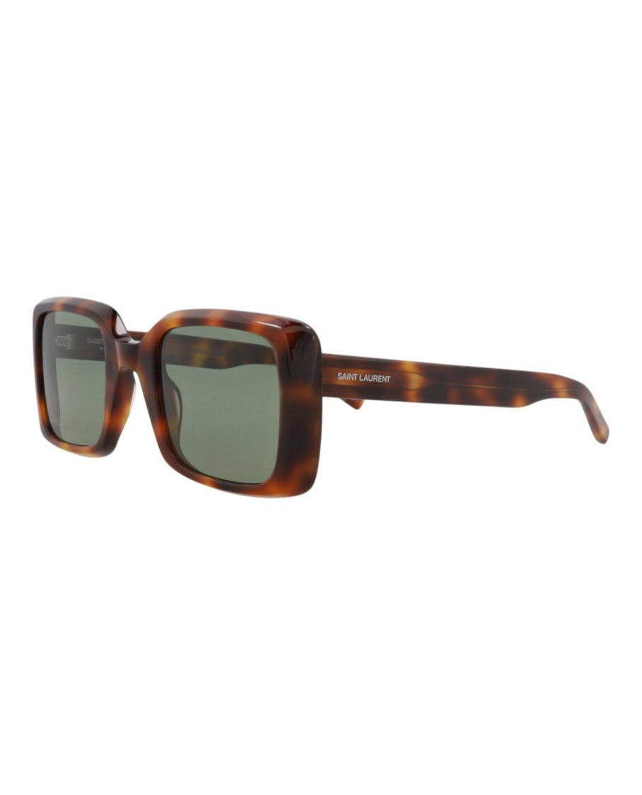 Saint Laurent Tortoiseshell Acetate Square-Frame Sunglasses