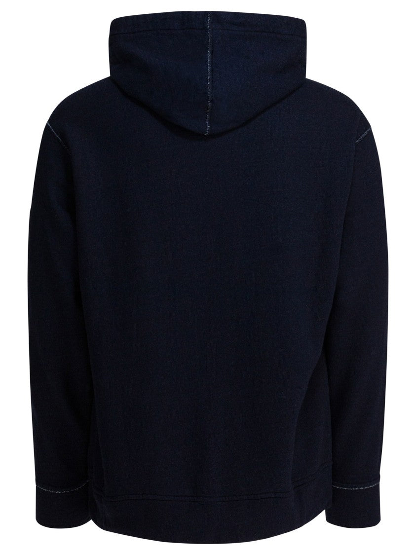 C.P. Company Indigo Sweatshirt With Adjustable Hood