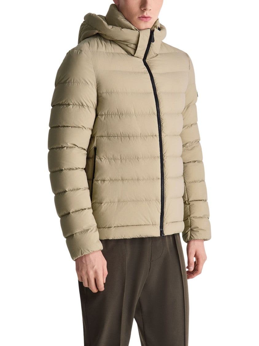 Peuterey Ultra-Light Quilted Hooded Nylon Down Jacket