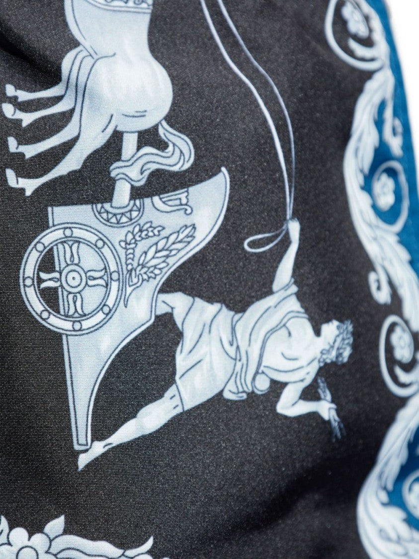 Versace Ornamental Print Swim Shorts With Drawstring Waist