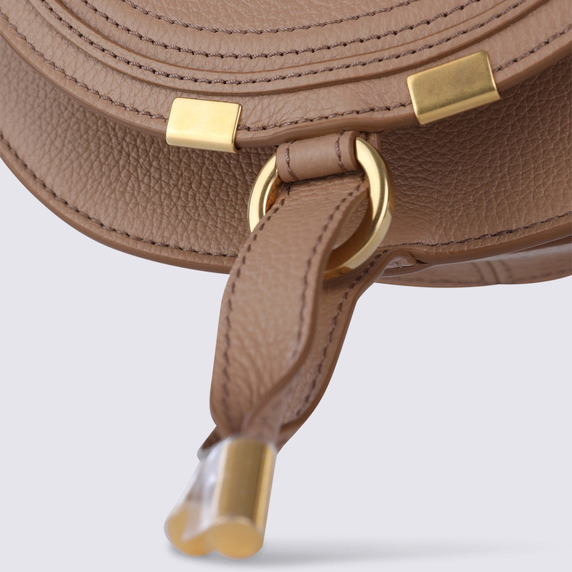 Chloé Structured Saddle Bag With Curved Flap And Gold-Tone Accents