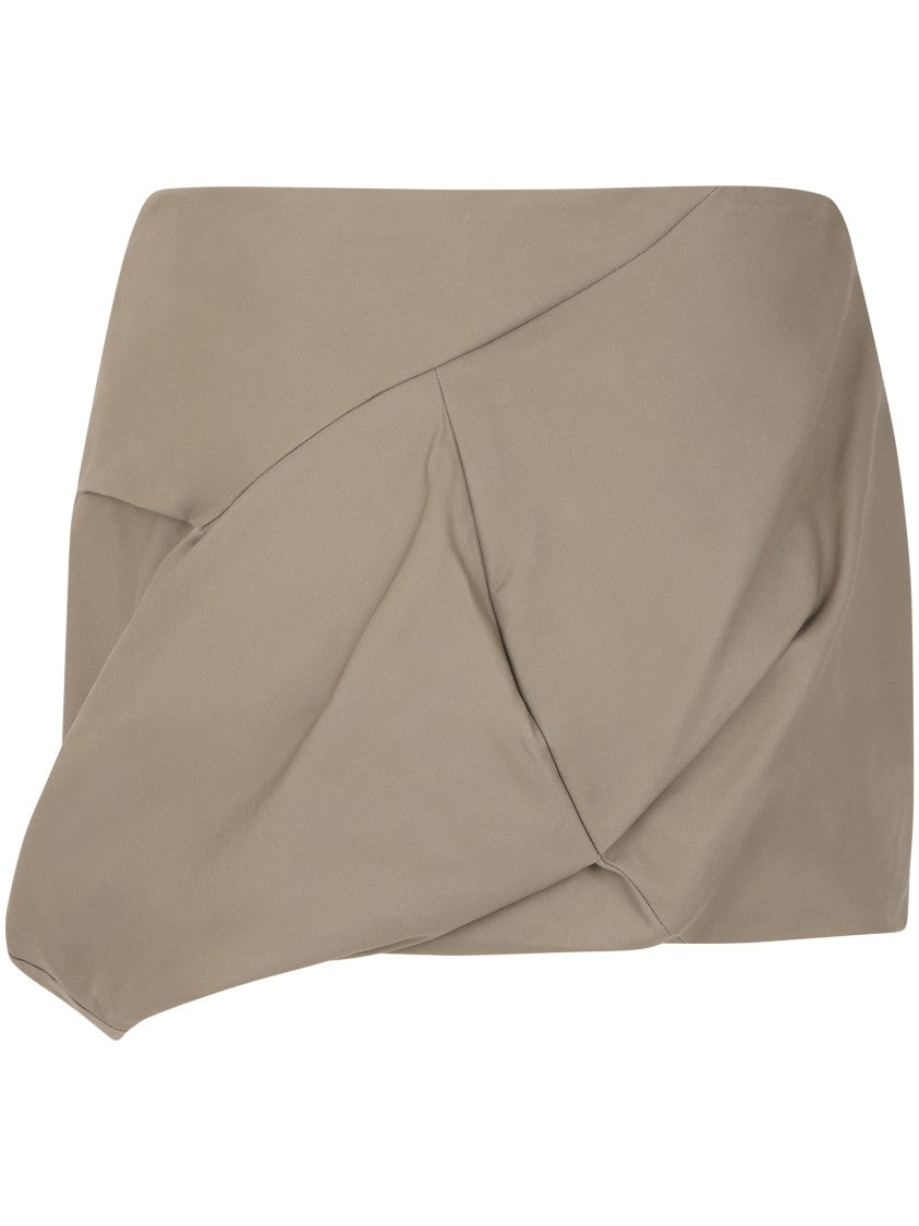 Entire Studios Structured Mini Skirt With Asymmetrical Draped Overlay
