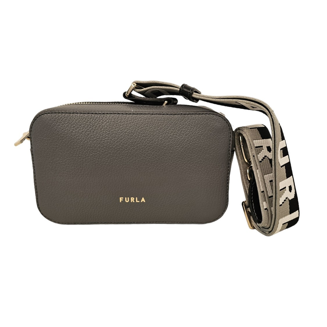 Furla Textured Leather Handbag With Versatile Zip Closure