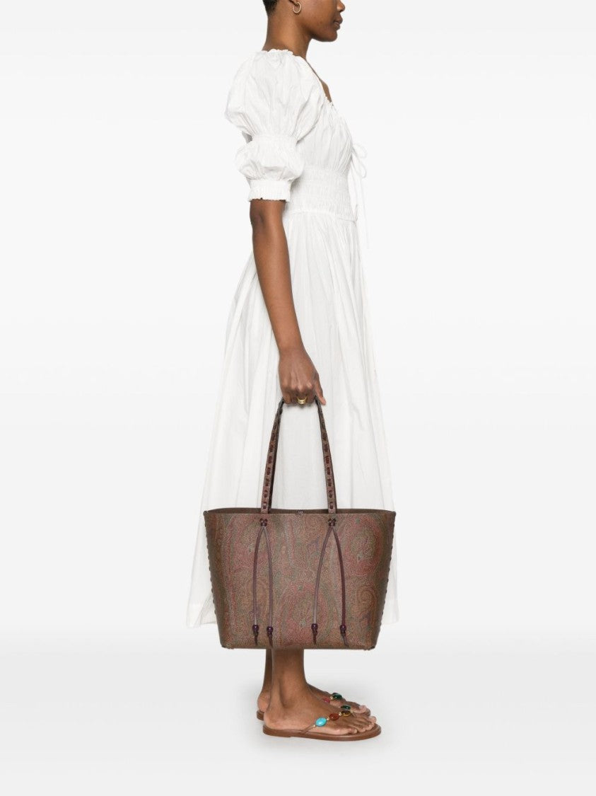 Etro Paisley Jacquard Brown Shopper Bag