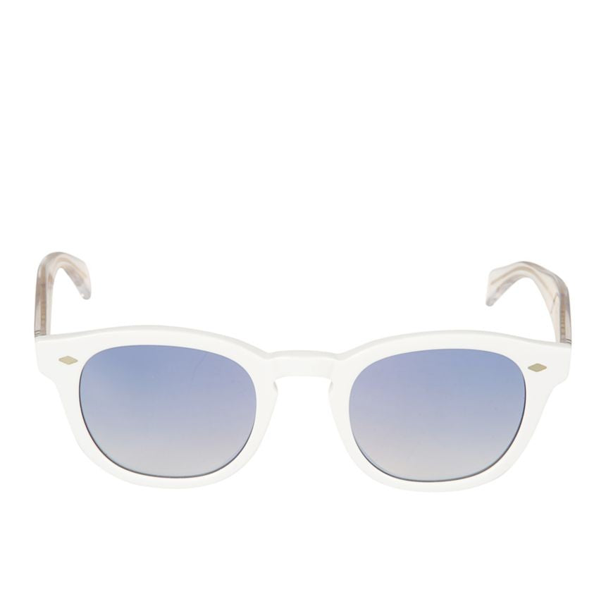 Kador White Woody Cal 49 Gradient Blue Square Sunglasses