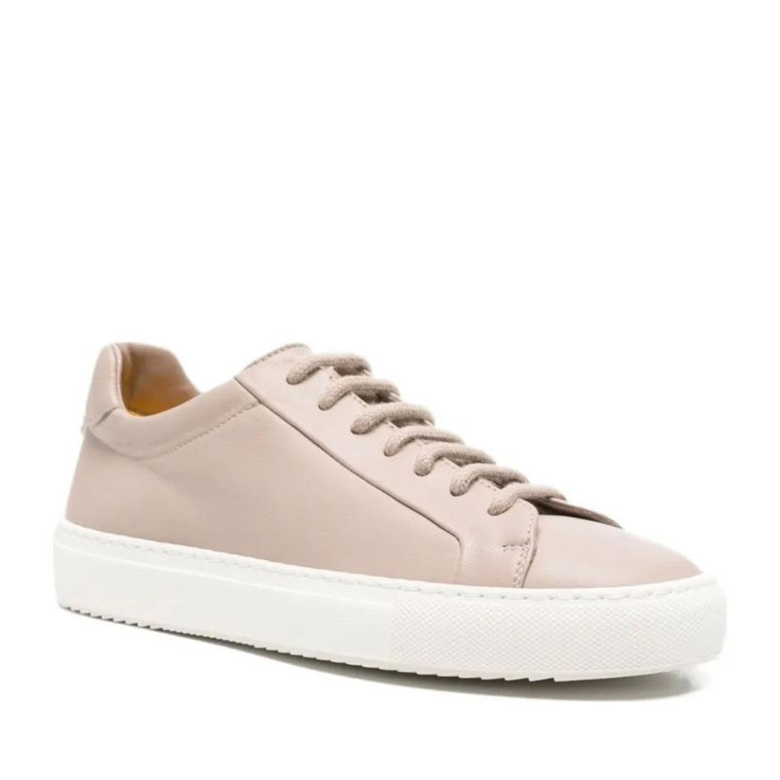 Doucal's Beige Minimalist Leather Sneakers