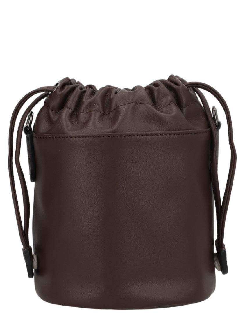 Longchamp Small Bucket-Style Leather Bag With Drawstring Closure