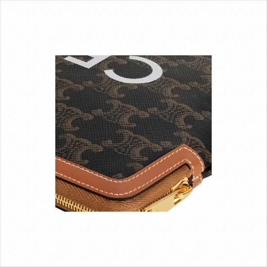 Celine Rectangular Dark Brown Logo Clutch