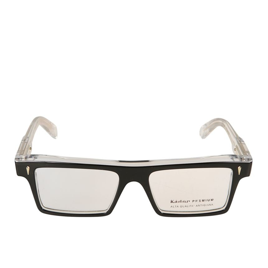 Kador Premium 3 Rectangular Black Frame Eyeglasses With Translucent Arms