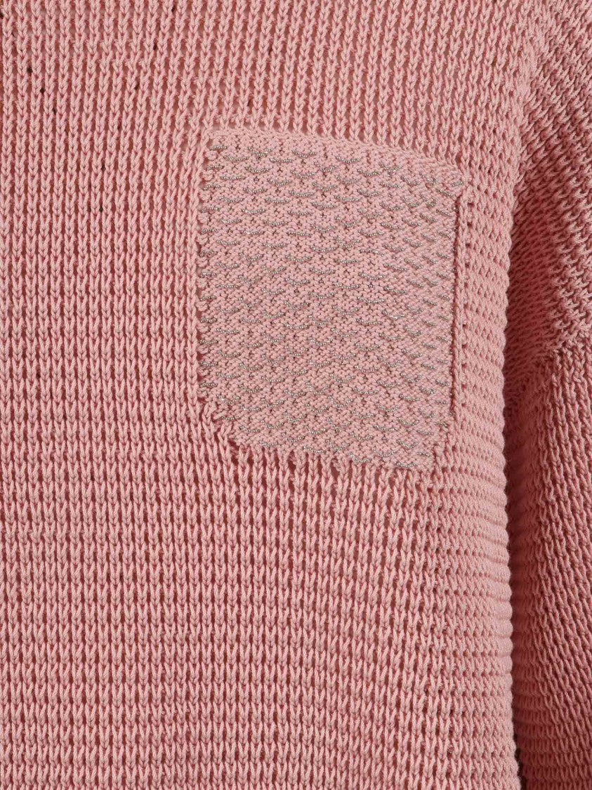 Peserico Textured Boxy Patch Pocket Sweater
