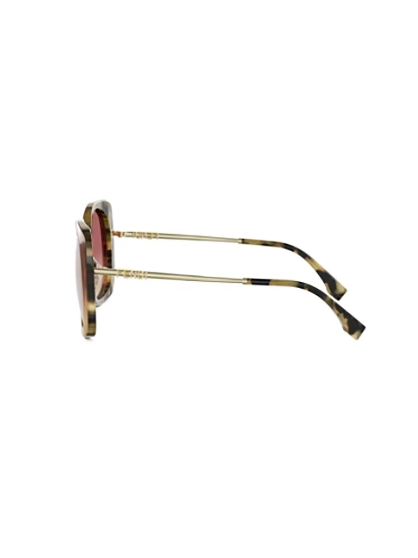 Fendi Tortoiseshell Fe40201i Rectangular Pink Sunglasses