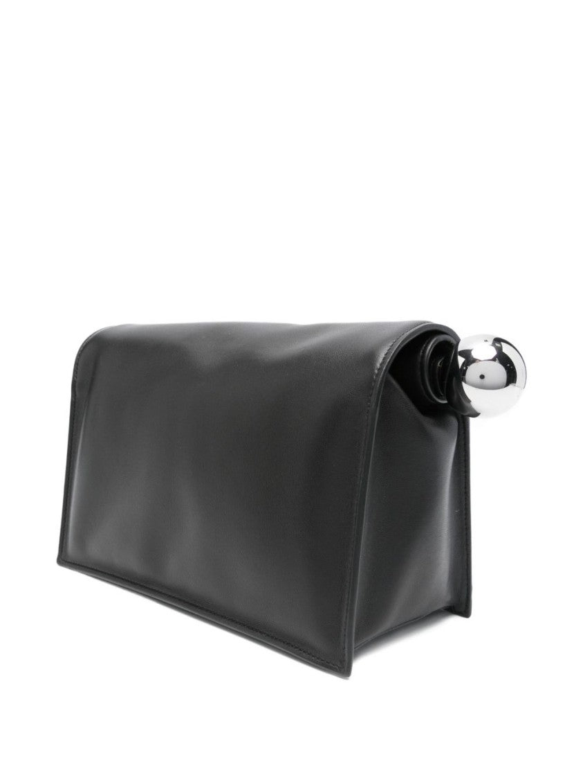 Jacquemus Black Structured Rectangular Gold Plaque Bag