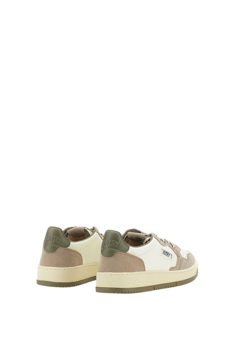Autry White Grey Medalist Low Leather Suede Sneakers