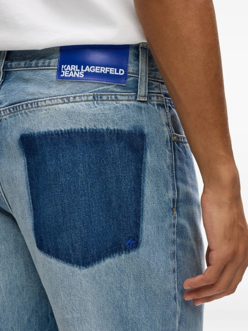 Karl Lagerfeld Straight-Leg Denim Jeans With Unique Contrast Pocket
