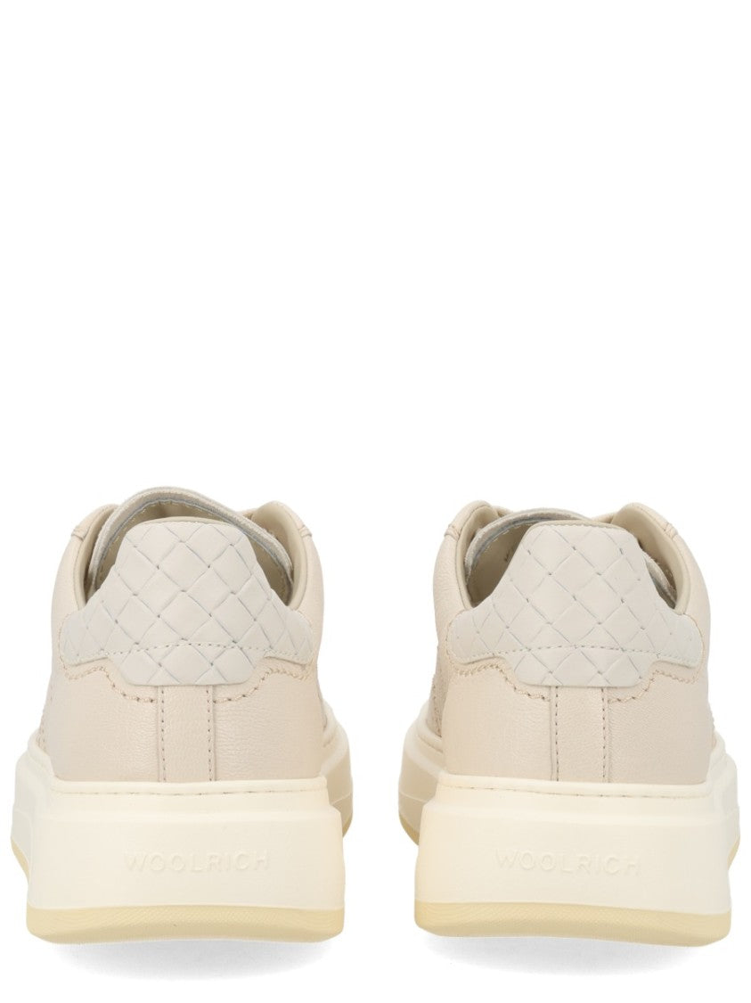 Woolrich Quilted Leather Sneakers With Elevated Platform