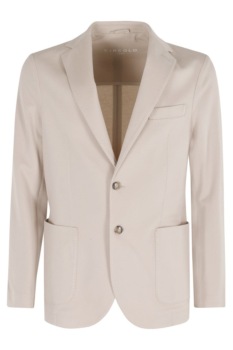 Circolo 1901 Sand Premium Patch Pocket Button Cuffs Cotton-Blend Blazer