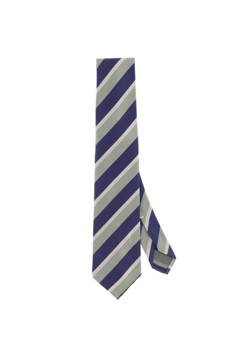 Finamore Pure Silk Regimental Stripe Tie