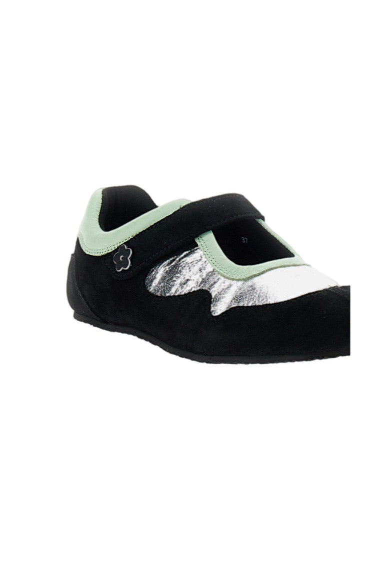 Cecilie Bahnsen Mint Silver Black Cbcosmo Leather Suede Sneakers