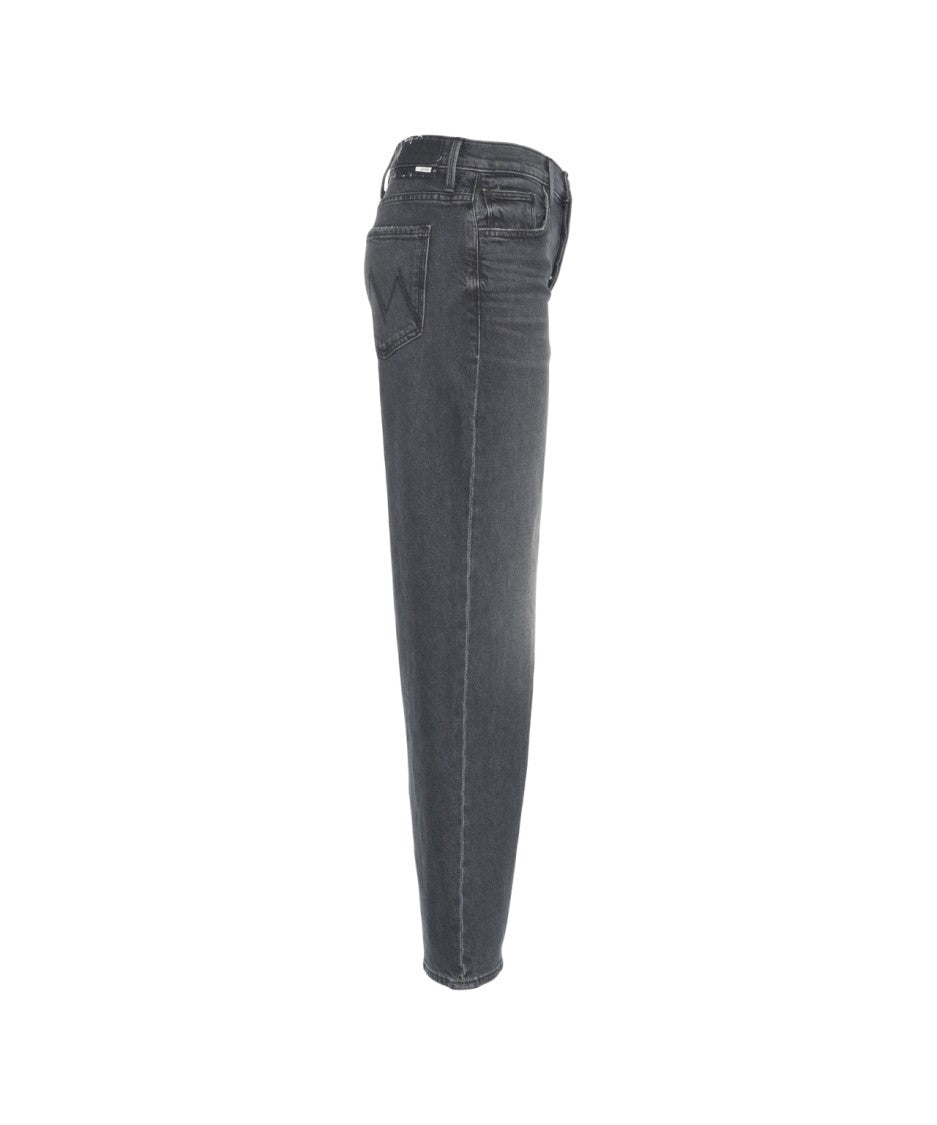 Mother High-Waisted Wide-Leg Jeans With Faded Black Wash