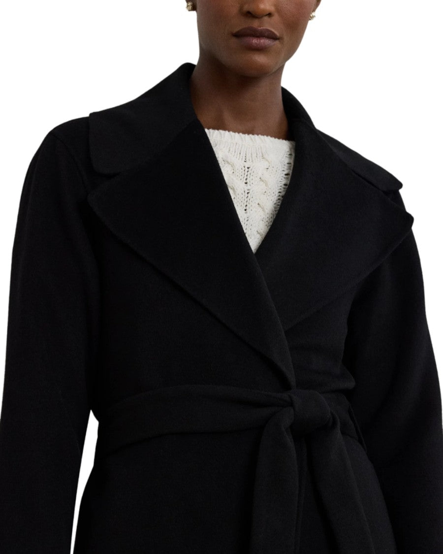 Lauren Ralph Lauren Knee-Length Black Coat With Wide Lapel