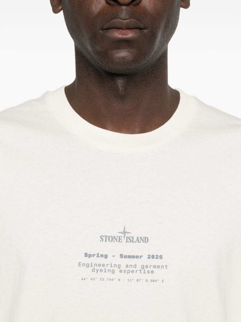 Stone Island Ribbed Crewneck Cotton T-Shirt