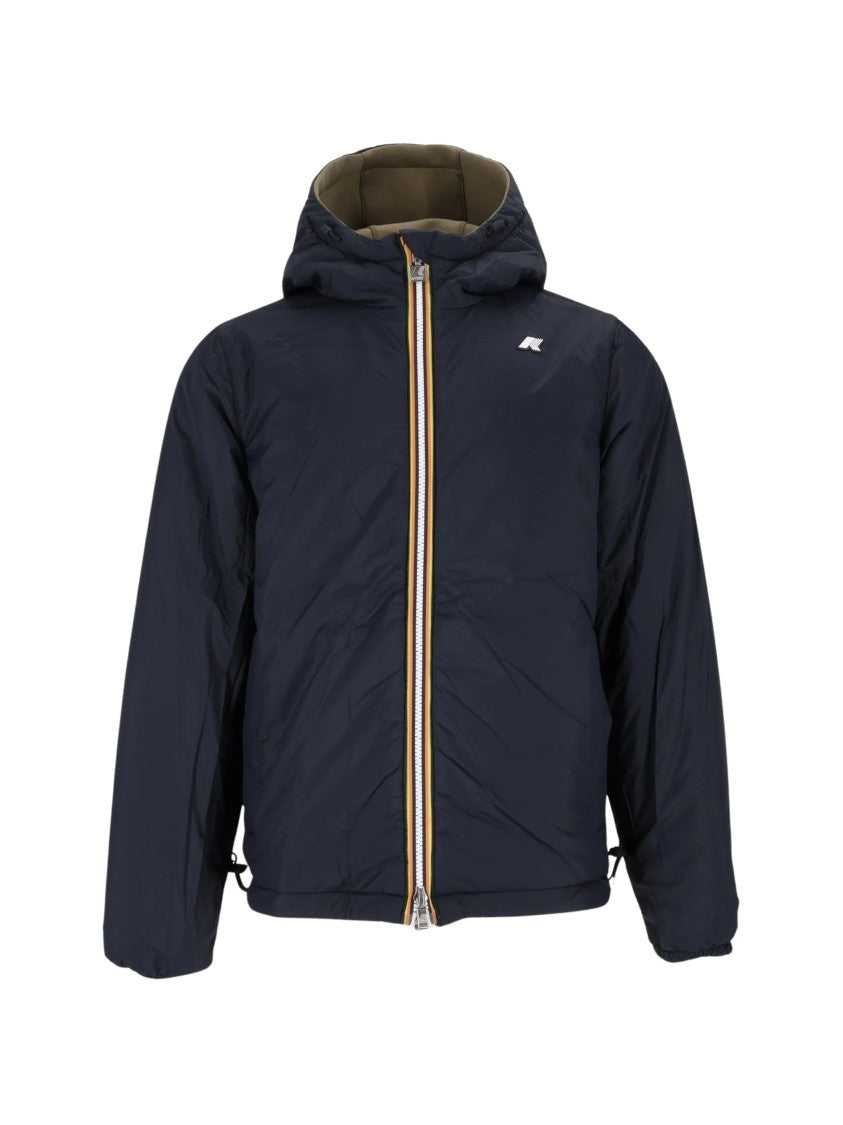 K-Way Jack Spacer Nylon Double Reversible Hooded Jacket
