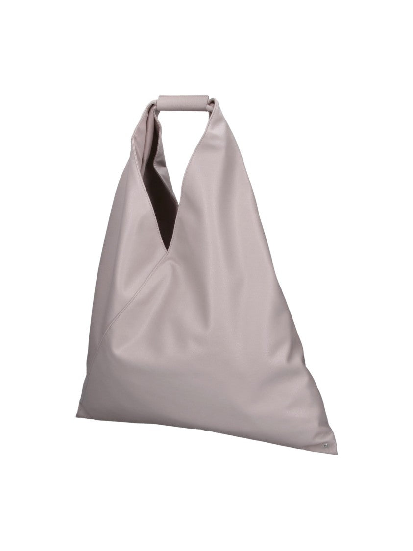 Mm6 By Maison Margiela Grey Medium Japanese Faux Leather Triangular Tote Bag