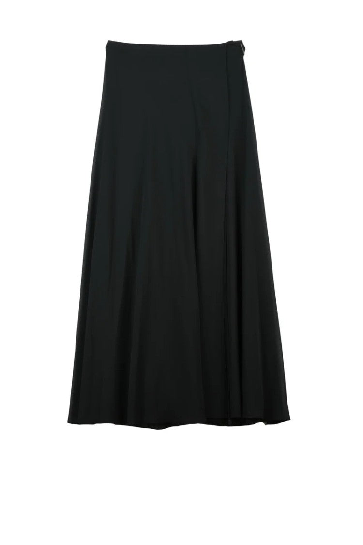 Calvin Klein Black Fluid Voile Long Skirt