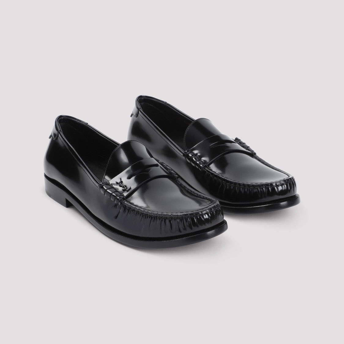 Saint Laurent Black Calf Leather Loafers