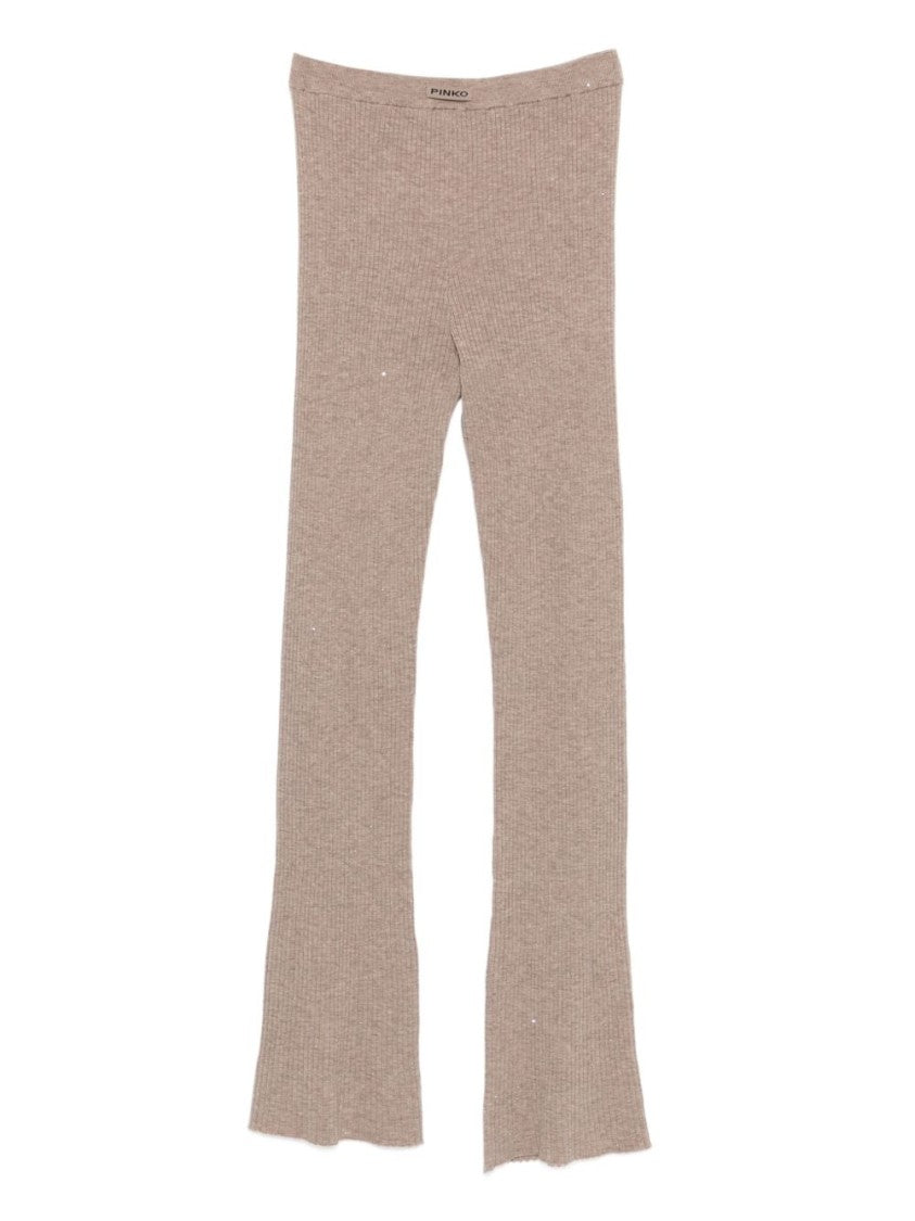 Pinko Ribbed Knit Trousers With Fitted Silhouette