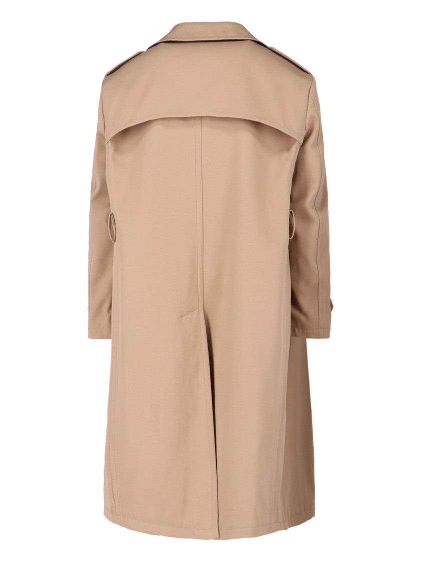Tagliatore Double-Breasted Beige Cotton Trench Coat With Adjustable Belt