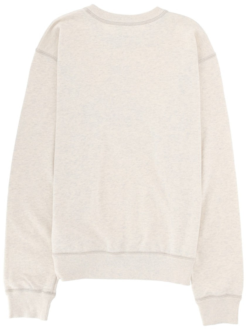 Isabel Marant Beige Mikoy Graphic Logo Cotton Sweatshirt
