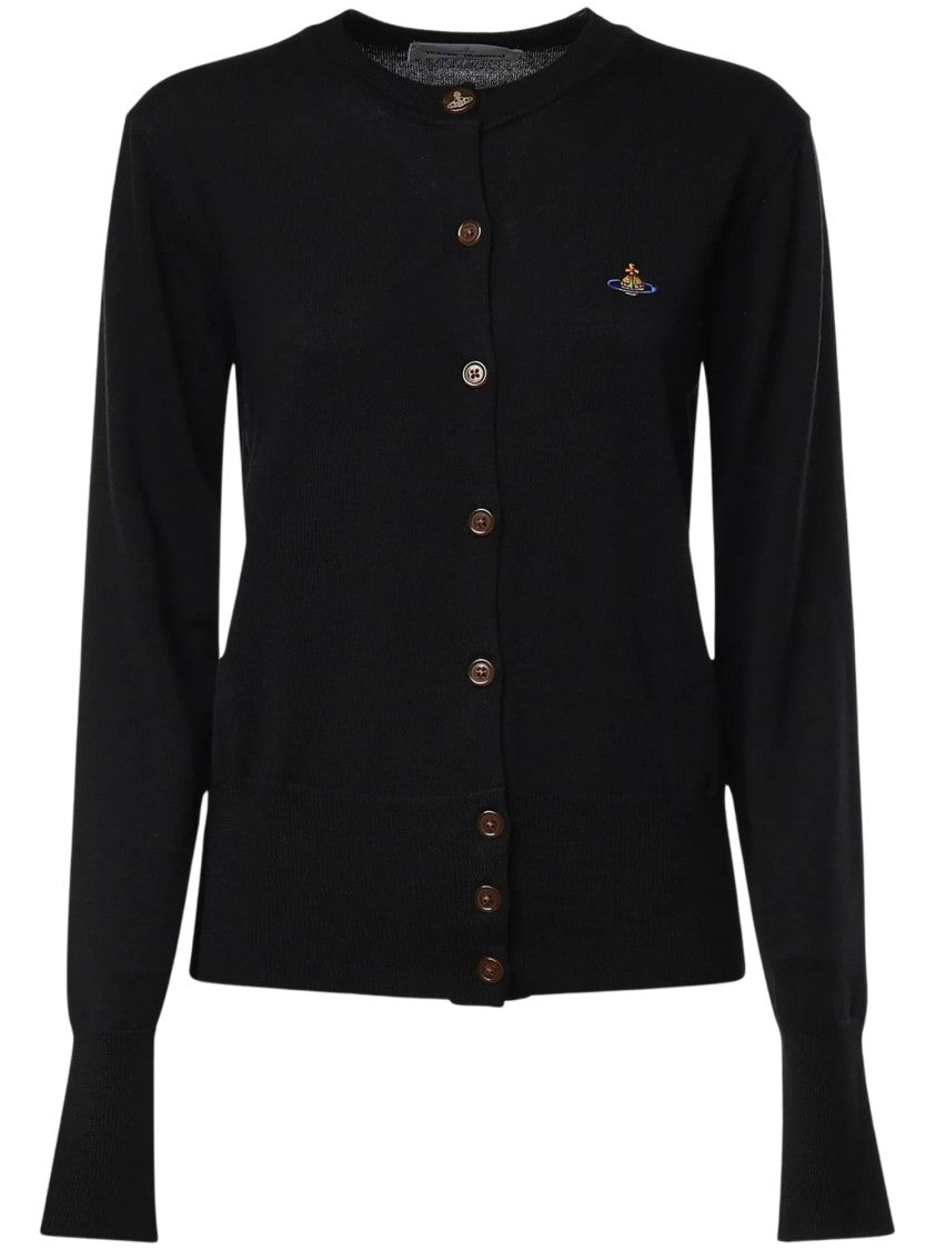 Vivienne Westwood Bea Embroidered Button-Down Wool Cardigan