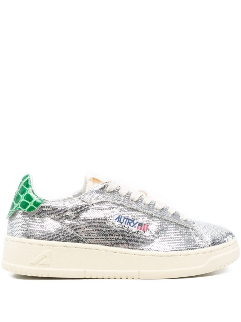 Autry Dallas Low 'Sparkling' Sneakers In Silver