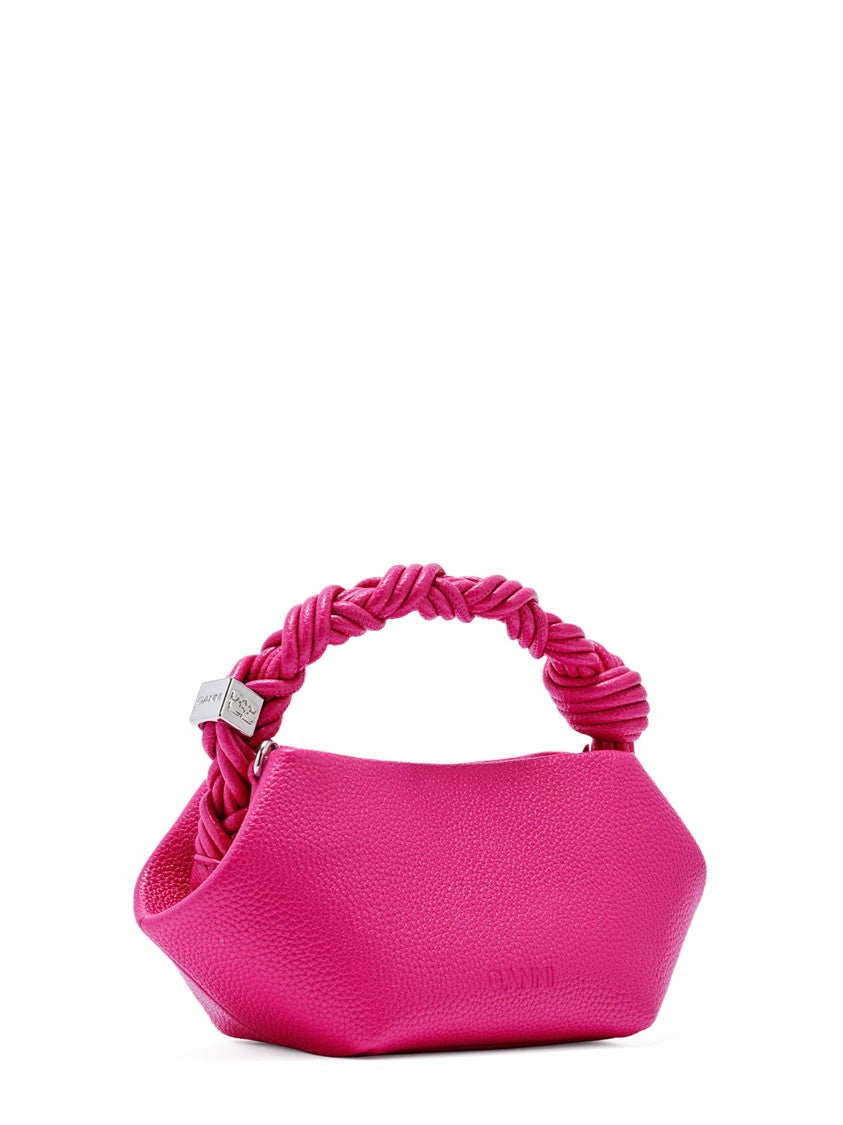 Ganni Mini Grained Geometric Bag With Twisted Handle