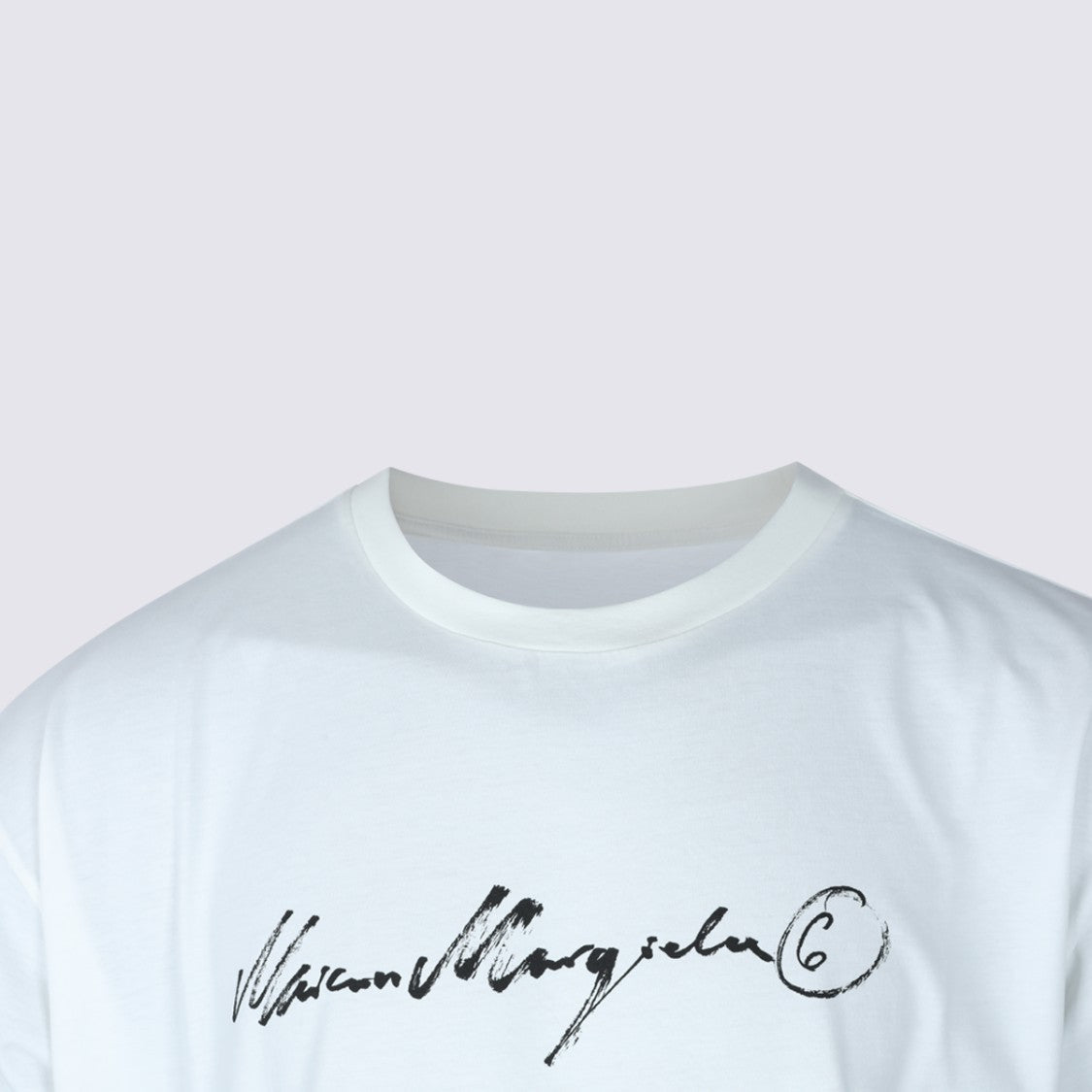 Mm6 By Maison Margiela White Cotton Handwritten T-Shirt