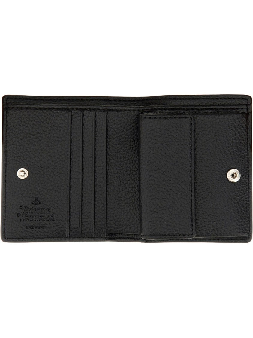 Vivienne Westwood Textured Black Logo Wallet
