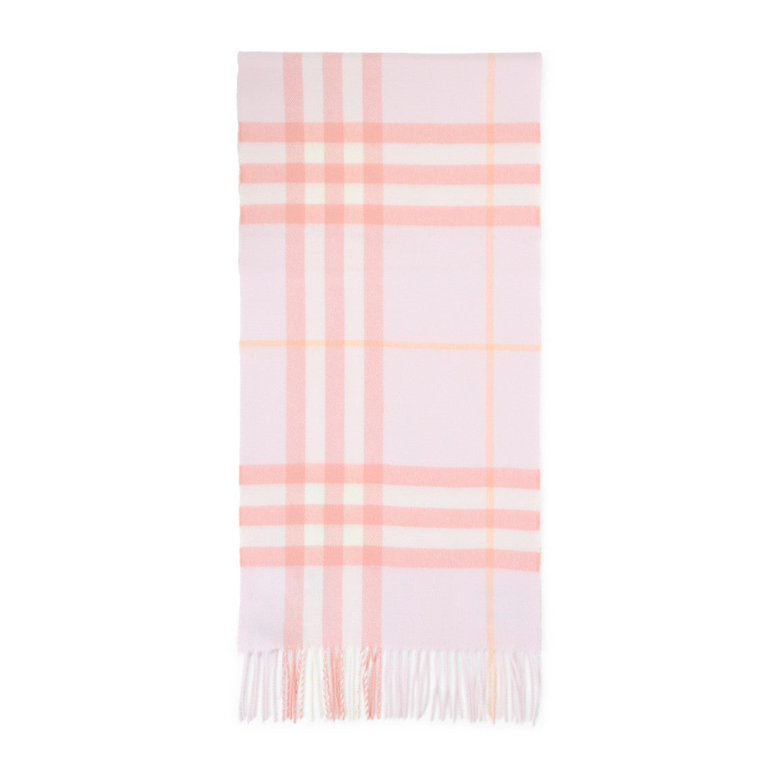 Burberry Check Pattern Fringed Cashmere Scarf