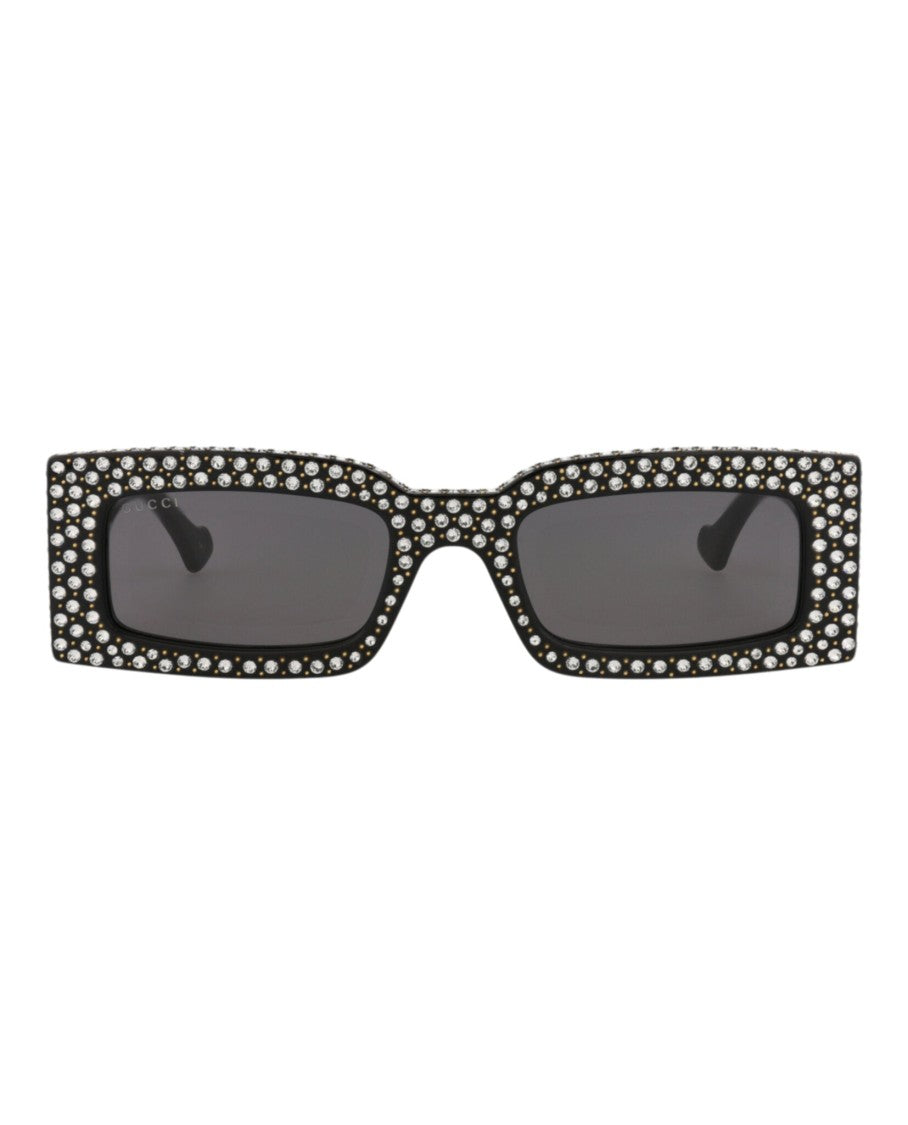 Gucci Bold Square-Frame Recycled Acetate Sunglasses With Crystal Embellishments