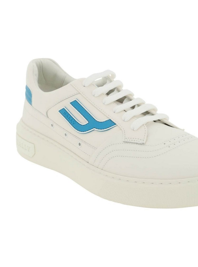 Bally White Calfskin Low-Top Sneakers