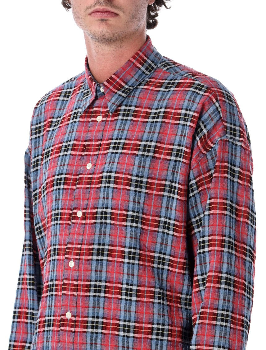Sunflower Check Plaid Cotton-Blend Button-Down Shirt