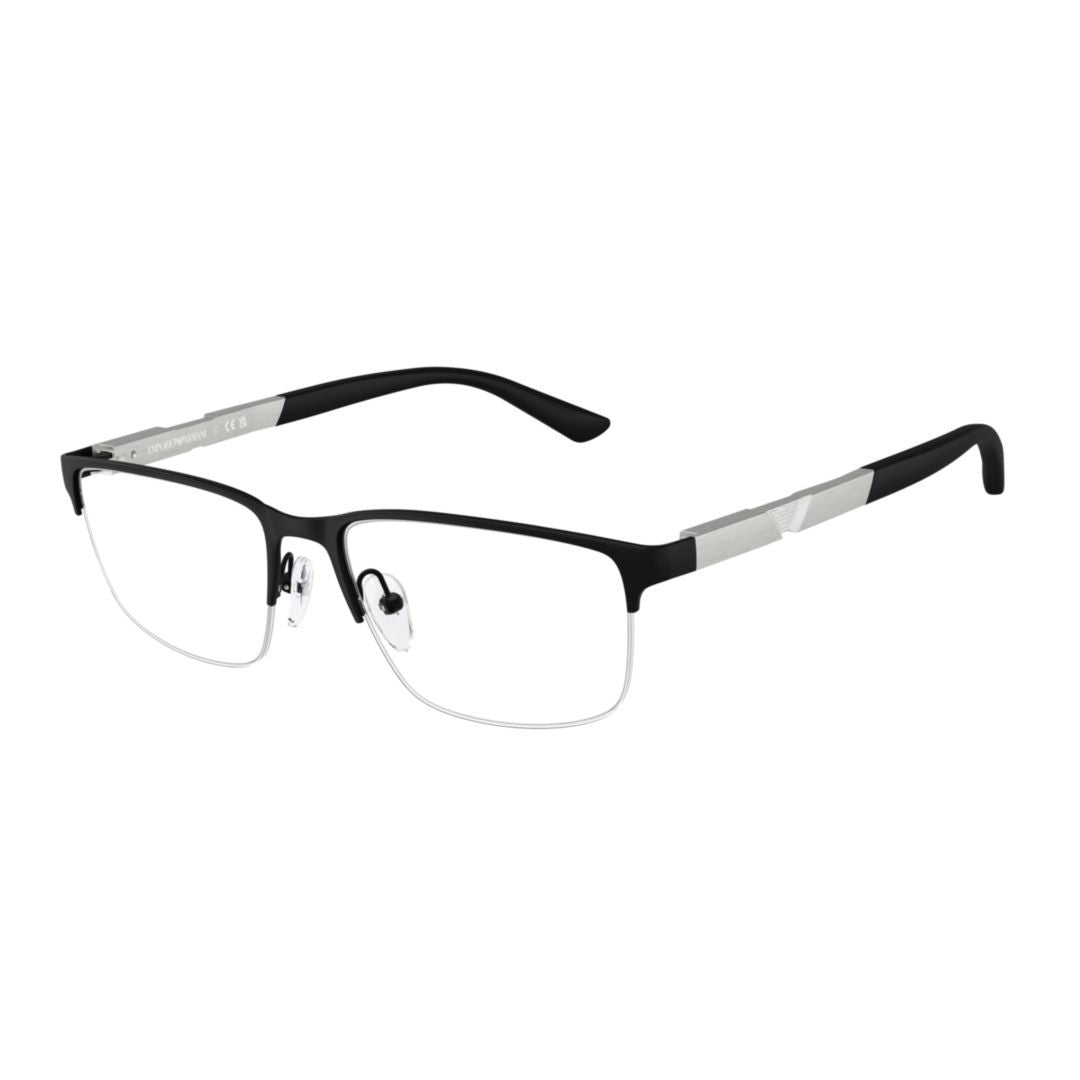 Emporio Armani 0Ea1164 Rectangular Frame Eyeglasses With Metal Accents