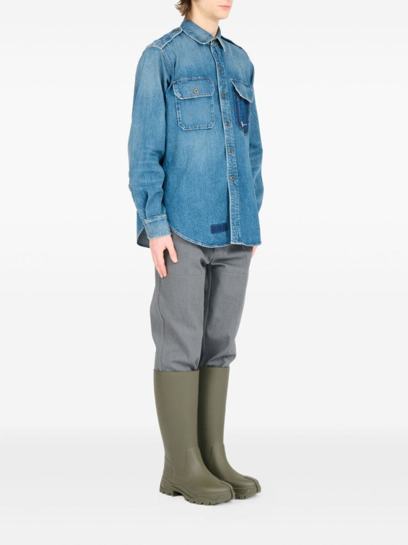 Maison Margiela Denim Shirt With Button-Down Front And Chest Pockets