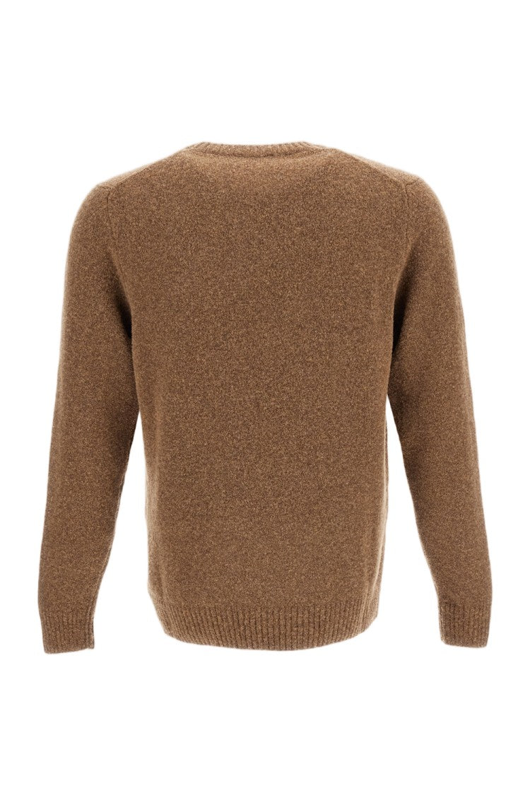 Zanone Textured Knit Sweater With Crew Neckline And Ribbed Trim