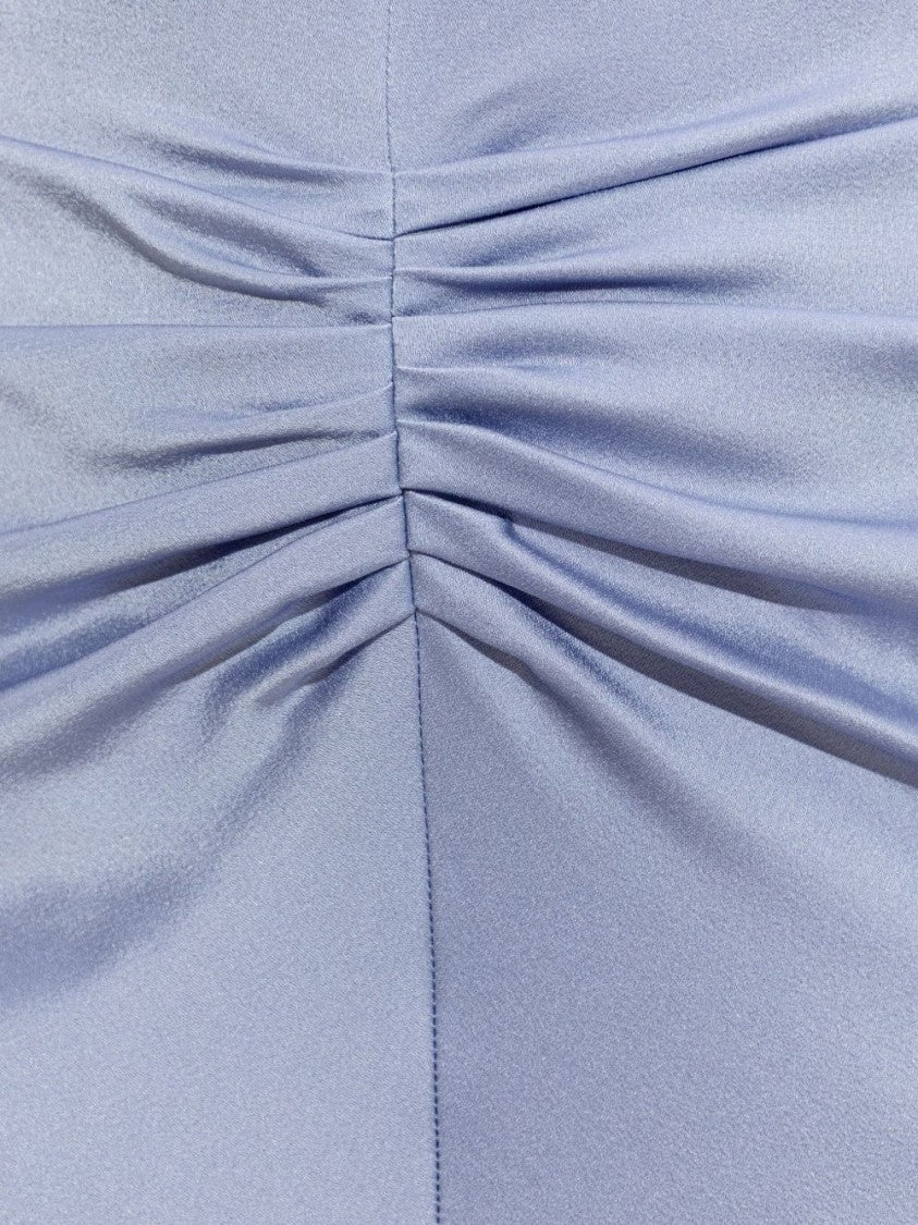 Victoria Beckham Ruched Midi Dress With Puff Sleeves