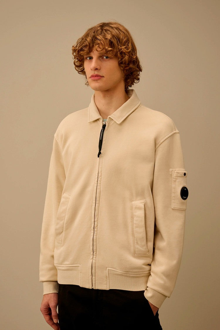 C.P. Company Sand Lens Detail Collared Cotton Jacket