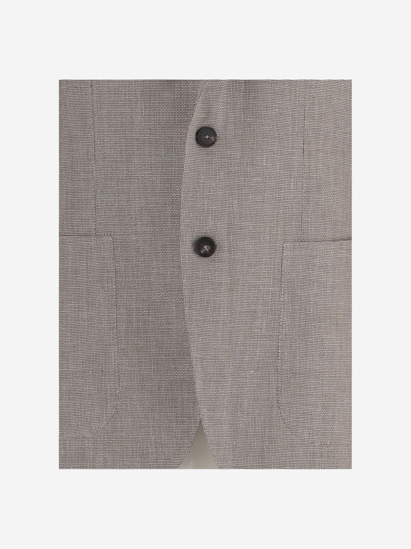 Tagliatore Single-Breasted Linen And Cotton Jacket