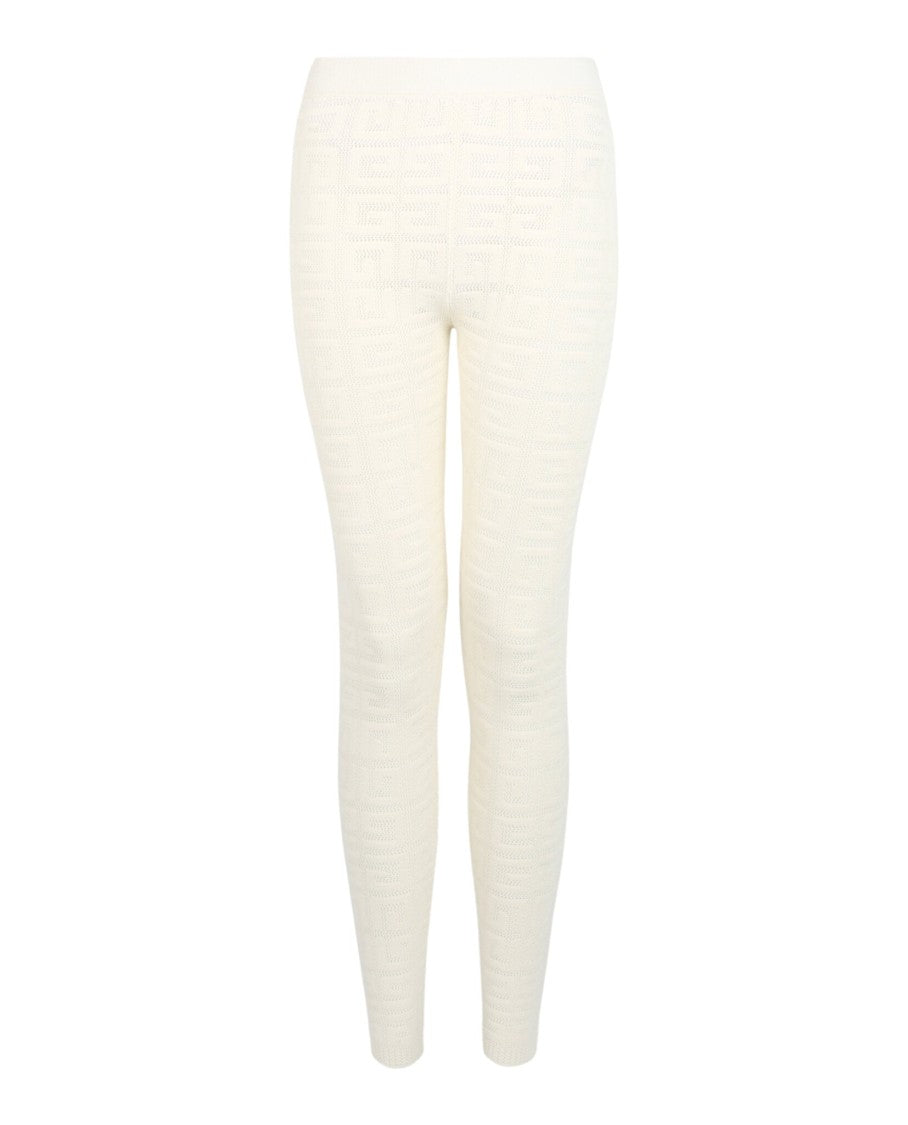 Givenchy Mid Rise 4G Monogram Stretch Leggings In Semi-Sheer Mesh